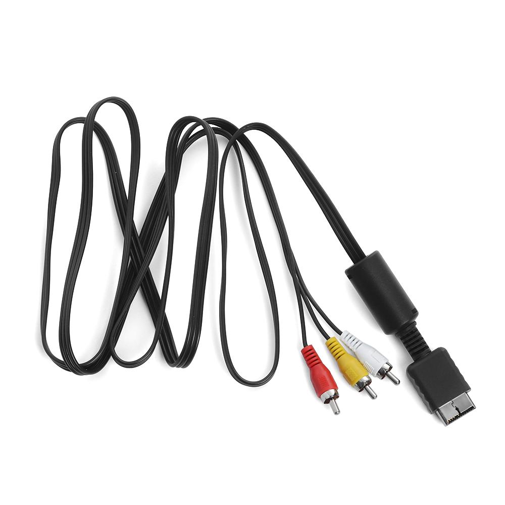 New Black Multi Out Video/Audio Cable Flat 3 RCA AV Cord