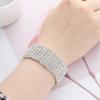 1-10 Rows Shiny Woman Jewelry Elastic Bangle Wristband Stretch Bracelet  Crystal Rhinestone