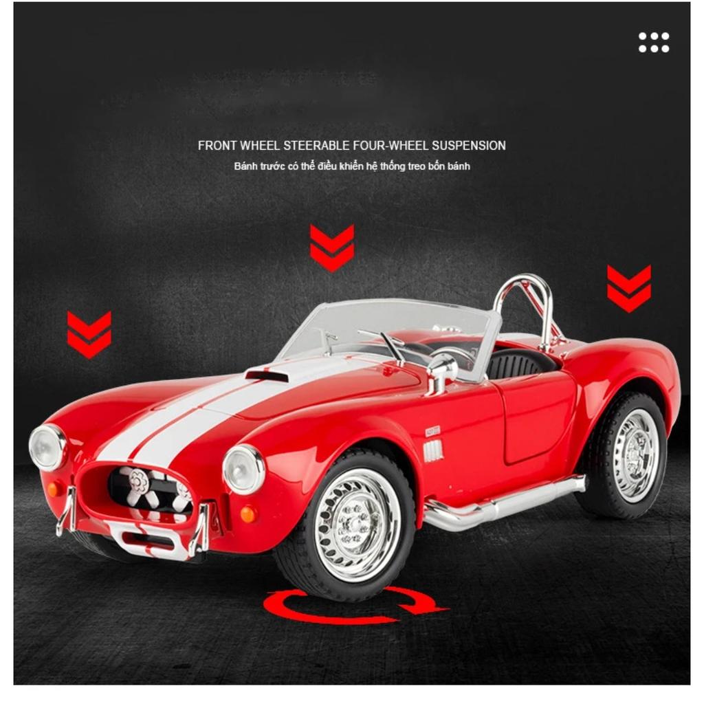 1/22 Ford Shelby Cobra 427 S/C Модель автомобиля из сплава Звук и свет Инерционный Детская игрушка Коллекционные предметы Подарок на день рождения