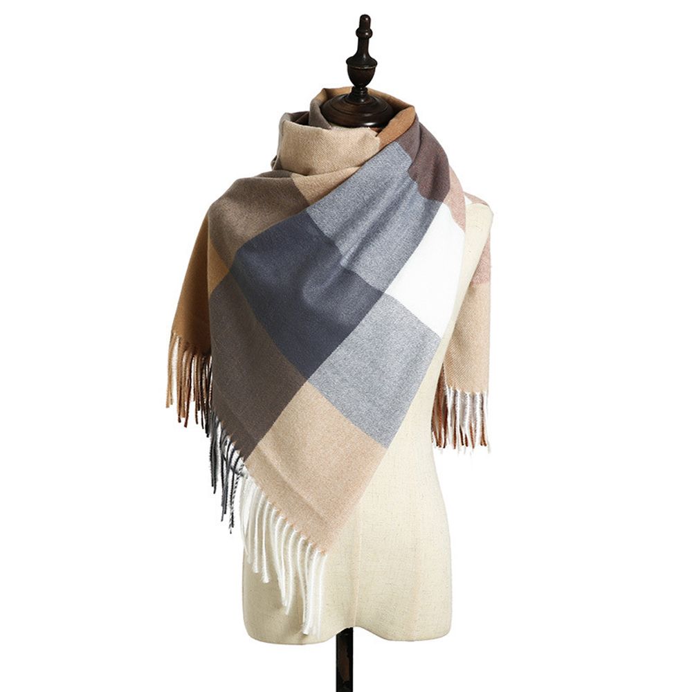 Warm Luxury Brand Autumn Winter Shawl Scarf Korean Style Scarf Warm Shawl Wrap Women Plaid Scarf