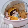 Labubu Baby Stroller Storage Box Doll Decor Space Module Doll Sleep Cradle Cart Dolls Bed Furniture Accessories Gift