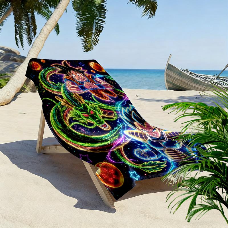DRAGON BALL Print Beach Towel, Large Soft Quick Dry Towel for Beach Camping Swimming