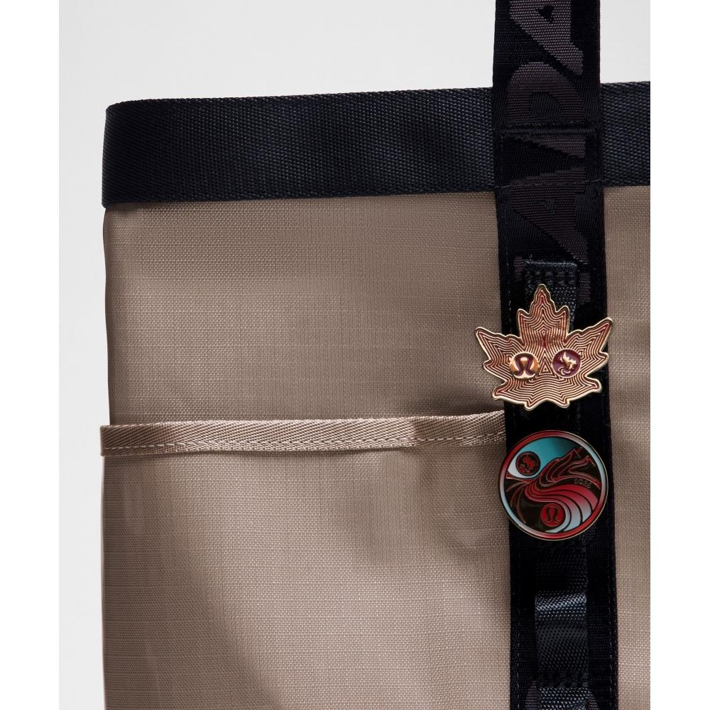 Lululemon Team Canada Ripstop Cinch Closure Tote Bag 20l Cpc Logo Rock Dust