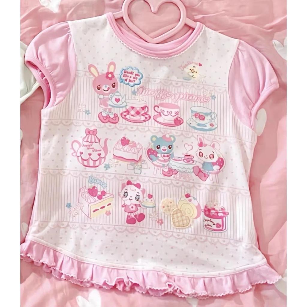 Japanese Cartoon Printing Tanks Women Summer Kawaii Cute Bow Tank Tops  Fairy Lace Patchwork Embroidery Camisoles Y2k Aesthetic