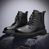 New Men Boots Classic Casual Shoes Fashion Split Leather Boots Men Thick Bottom Rubber Cowboy Botas Hombre Motorcycle Boots Man