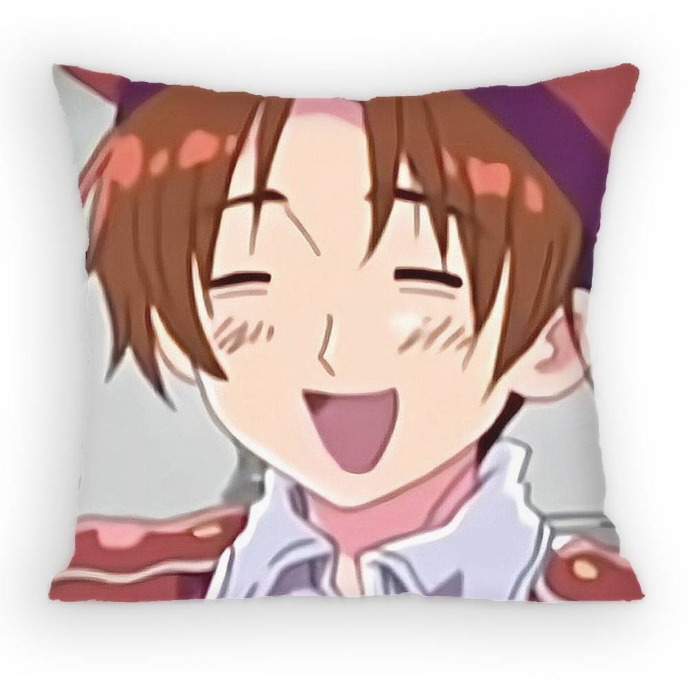 Anime Hetalia World Stars Feliciano Vargas Pillow Case Anti-Dustmite Pillowcase Invisible Silky Short Plush Sofa Cushion Cover