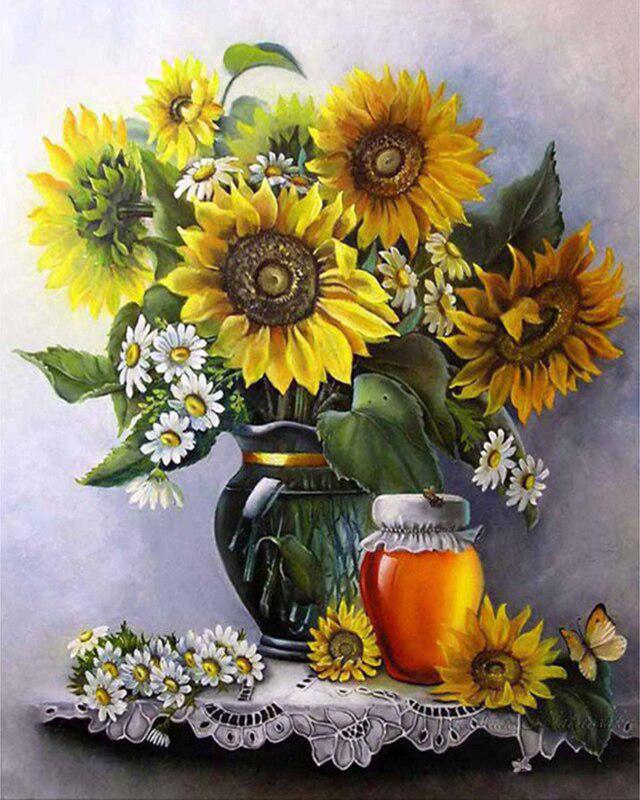 Полный квадратный круглый 5D DIY Алмазная вышивка Цветок Религиозная фигура Алмазная картина Собака Животное Алмазная мозаика Изображение Rhinestone Wall Art