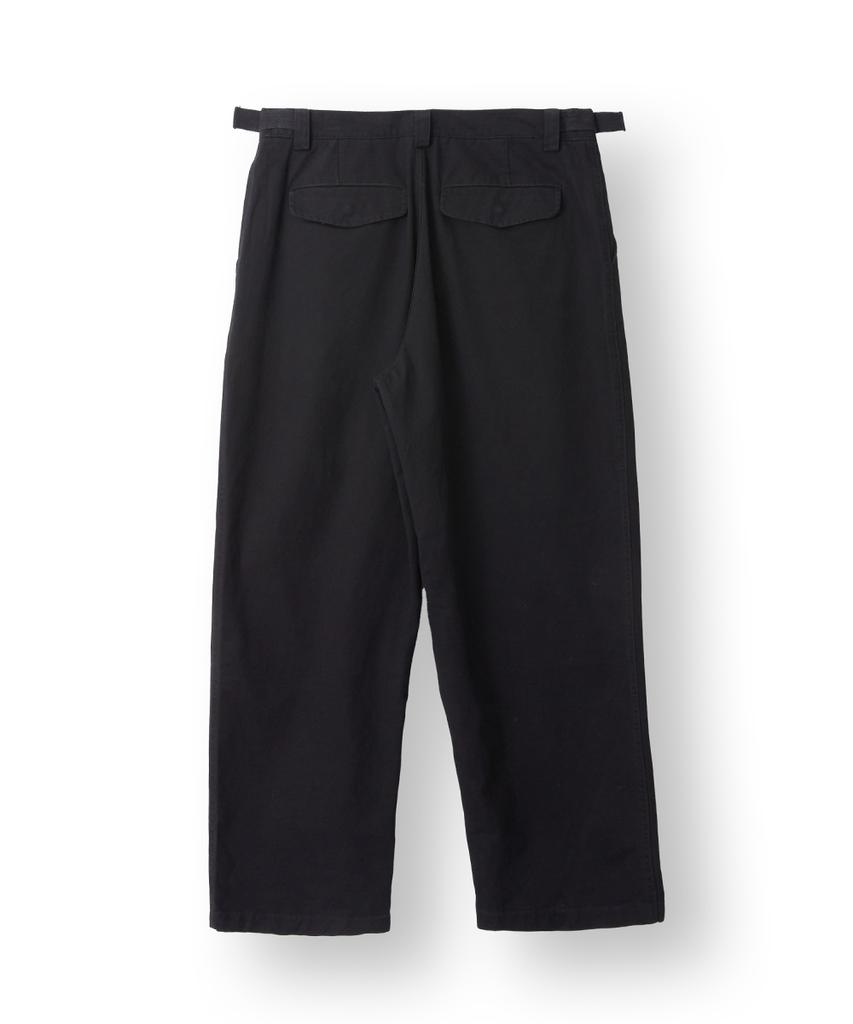 HOOVES Fade Cotton One-Pleat Pants [Black]
