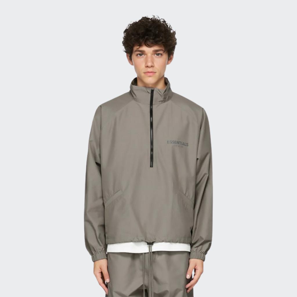 Fear of God Essentials Спортивная куртка с молнией на половину и рукавами реглан SS21, унисекс, верхняя одежда, цвет мха FOG-SS21-642
