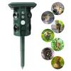 Solar Ultrasonic Animal Pest Repeller Outdoor Four Speakers Mechanical Wave Frequency Scare LED PIR