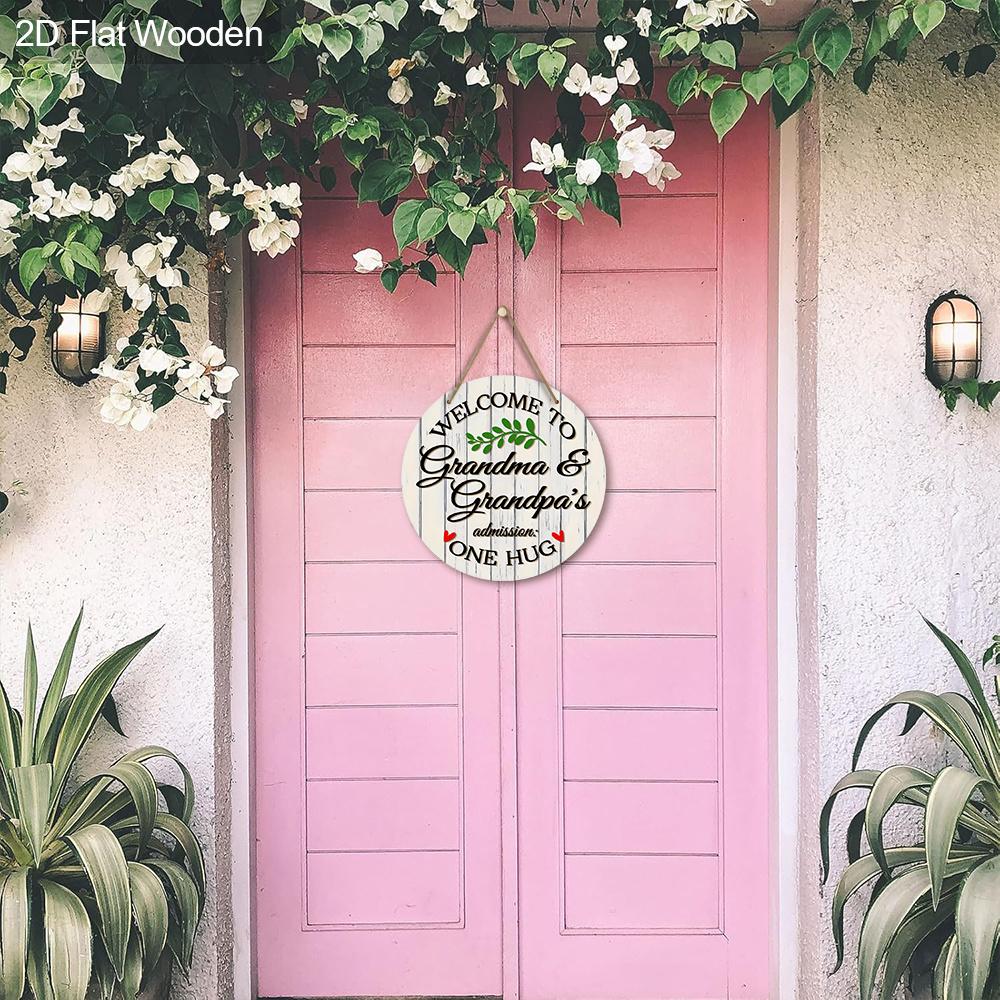 Rustic Warm Decorative Hanging Wooden Sign - Charming Round Sign for Front Door, Wall Hanging Decor