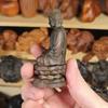 Wooden Lotus Sitting Statue Non-toxic Natural Wood Zen Carving 1Pcs Desktop Ornament for Meditation Altar Decor Gifts