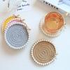 12cm*12cm Cotton Rope Heat Resistant Woven Coasters Handmade Multiple Colors Creative Coffee Cup Pad Chic Accessories