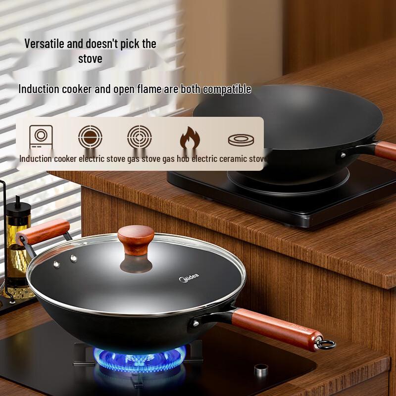 Midea Чугунный вок с антипригарным покрытием