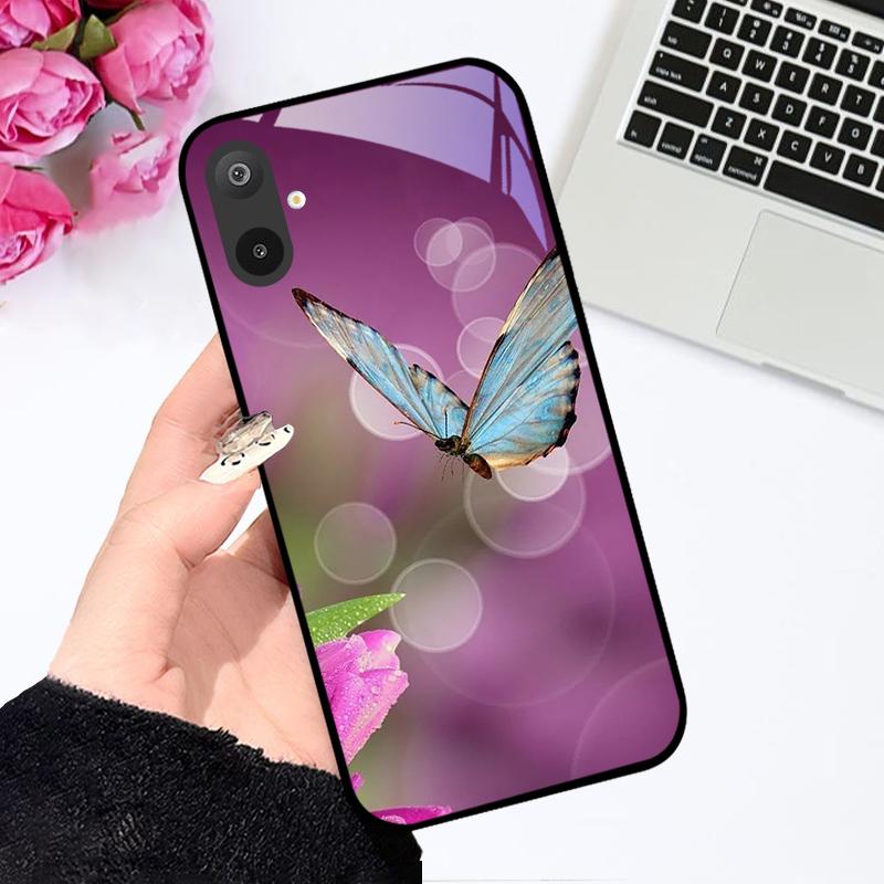 Роскошный чехол из закаленного стекла для Samsung A06 A16, жесткий чехол-крышка из ПК-стекла для Samsung Galaxy M06 F06 M16 F16, противоударные чехлы