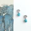Handmade Chinese-Style Synthetic Turquoise Earrings: Retro Ethnic Design for Women