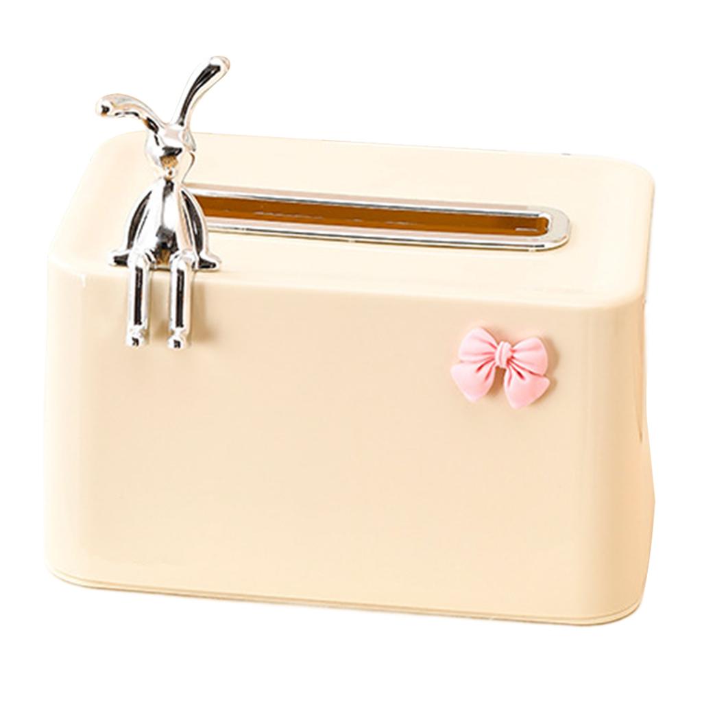 Unique Plastic Tissue Container Paper Towel Stand Tissues Dispenser with Spring Rabbit Napkin Box Cute Paper Container