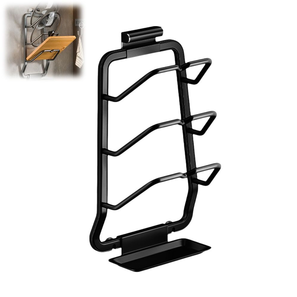 Wall Hanging Pot Lid Holder Punch-Free Kitchen Storage Rack Pot Lid Storage Rack for Kitchen