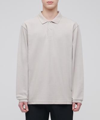 Long Sleeve Pique Polo Shirt [Mushroom]