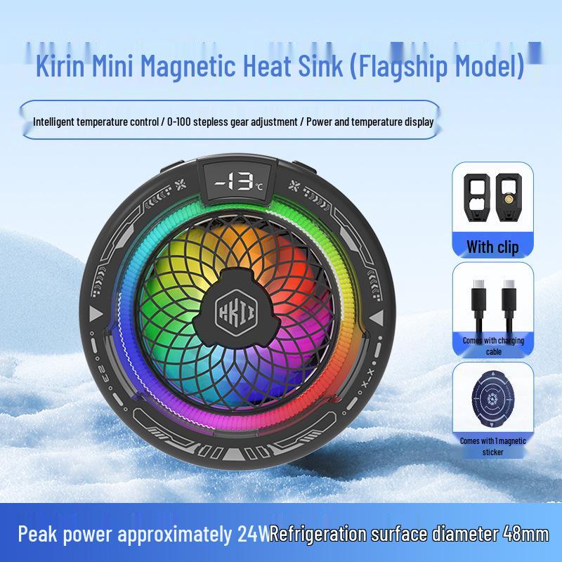 Совершенно новый магнитный охладитель для телефона Kirin HIKI: Универсальный зажим для охлаждения полупроводников льдом с цифровым дисплеем, идеально подходит для игр