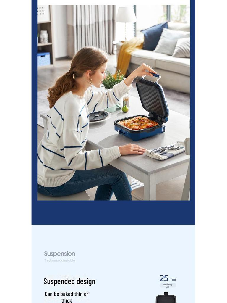 Многофункциональная электрическая сковорода для блинов и жарки Morphy MR8600 с автоматическим двухсторонним нагревом для домашних завтраков.