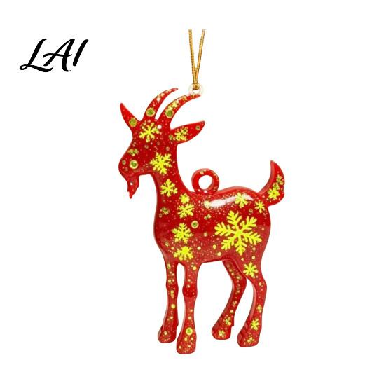 Acrylic Gift for Christmas 2D Goat Tree Ornament Zodiac Hanging Pendant with Gold String Year Indoor Accessories of The Ornament 2027 Chinese