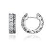 290058C01 Вневременные серьги-кольца с двойным паве из серебра