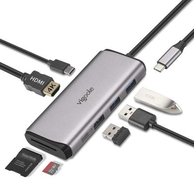 Vigoole USB-хаб Type C, высокоскоростная передача данных, 100 Вт PD быстрая зарядка, 4K HDMI, кардридер Micro SD, адаптер-хаб для преобразования Type C в HDMI