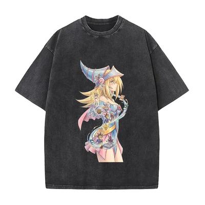Лето 2026 Новая Аниме Yu Gi Oh Графическая Стиранная Хлопковая Футболка Мужская Женская Ретро Харадзюку Хип-Хоп Панк Футболка с Принтом Круглый Вырез Повседневная Футболка