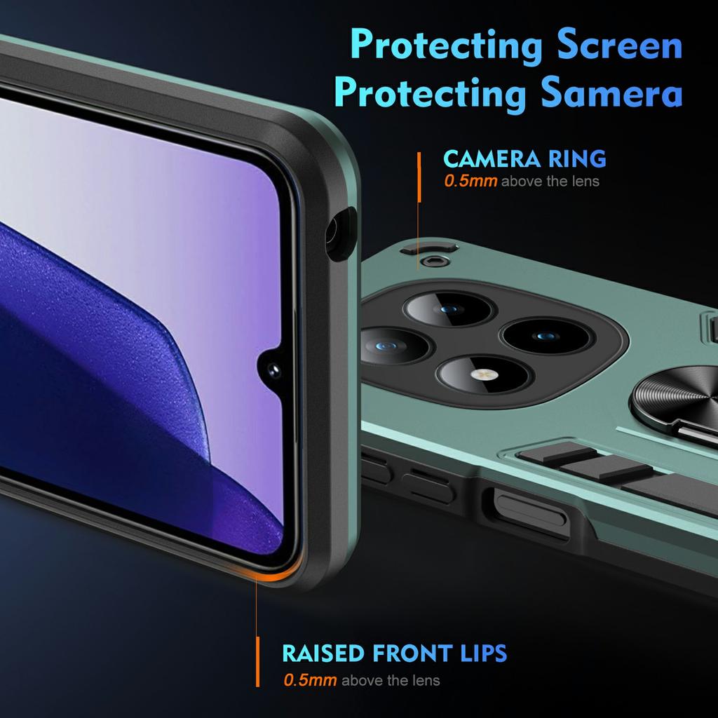 For Xiaomi Poco M8 Pro 5G/Redmi Note 15 Pro+ 5G (Global) Case PC + TPU Drop Defend Phone Cover with Ring Kickstand