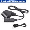 HDMI-Compatible to Scart Converter Plug and Play Audio Video Cable Adapter Scart to HDMI-compatible For VHS VCR DVD HD
