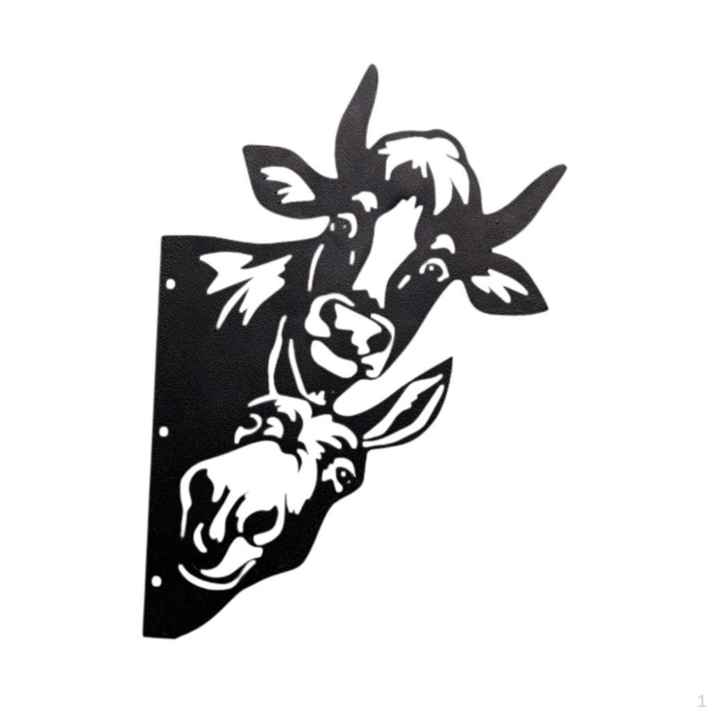 2D Peeping Metal Art Black Silhouette Artwork Fence Decoration Decorative Cutout Garden Ornament for