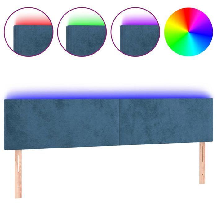 VidaXL LED Headboard Bedroom Furniture Double Bed Accessory Head of Bed Frame Interior Dark Blue 3121402