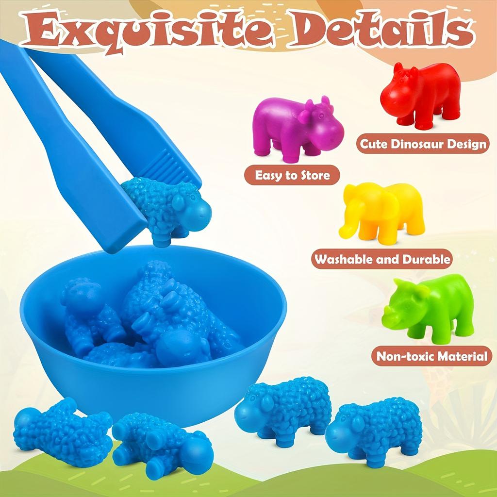 Children's Early Childhood Education Preschool Multi-category Educational Soft Gel Simulation Animal Counting And Classification Clip Toys