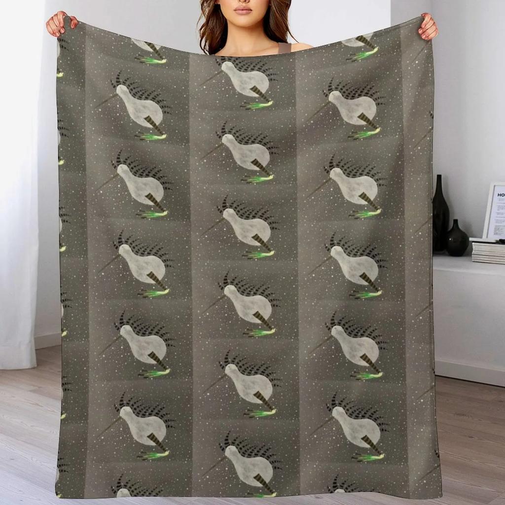 Kiwi in Space Throw Blanket Soft Breathable Blanket for Night Sleeping