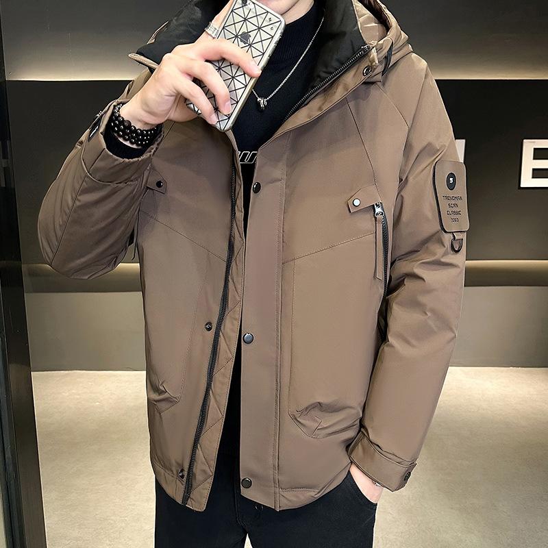 Зимняя мужская куртка-пуховик с капюшоном, спортивная повседневная теплая зимняя куртка