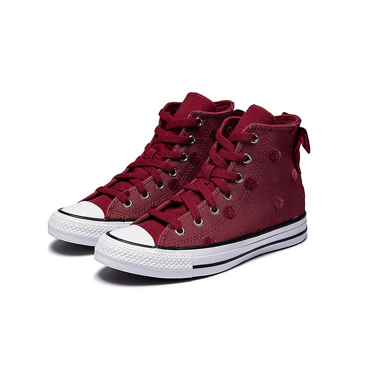 Converse Chuck Taylor All Star Повседневные Спортивные Бант Модные Высокие Кеды из Канваса Детские Кроссовки Красные A14338C