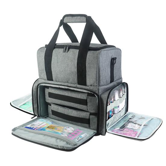 Очень большой органайзер для лака для ногтей с ручкой, большой вместимости, застежка-молния, маникюр