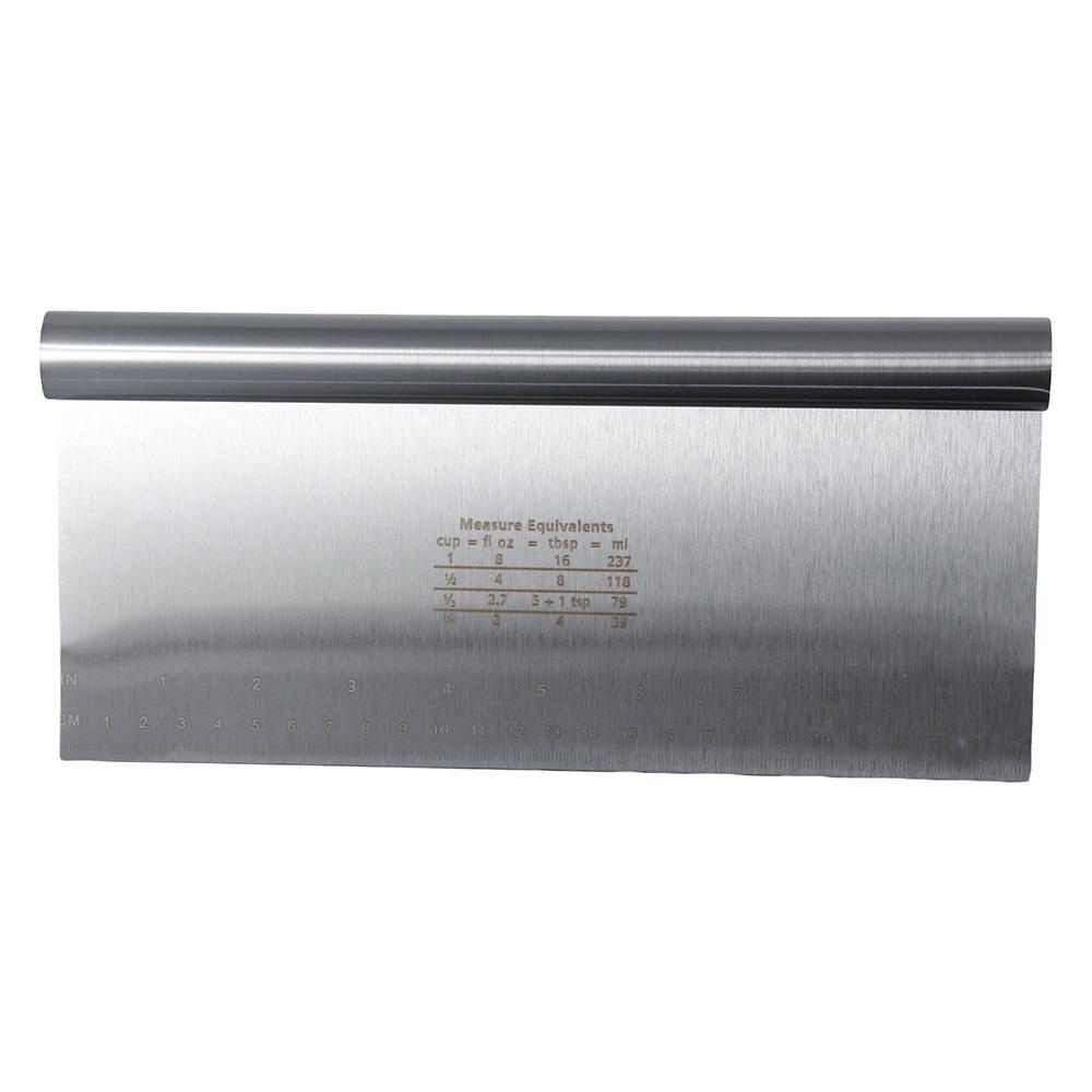 Stainless Steel Bench Scraper Scale Ruler Dough Scraper Polished Pastry Chopper Kitchen