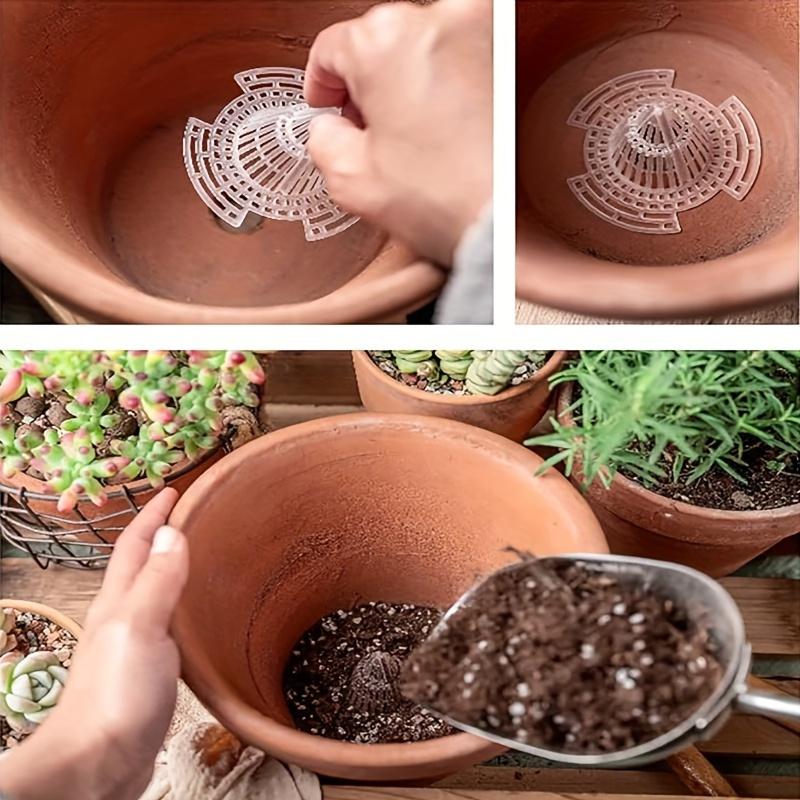 Коническая сетка-подкладка для дна цветочного горшка, Фильтры для дна цветочного горшка, Совместимы с горшками для помещений/улицы, Необходимый аксессуар для садоводства