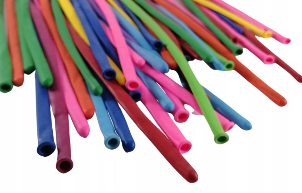 100 Sztuk Balony Do Modelowania Z Pompką Długie Urodziny Kształty Kolorowe