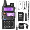 UV-5R 8W Ham Radio Long Range UV5R Dual Band Handheld Two Way Radio Walkie Talkies with 1800mAh Li-ion Battery and Earpiece for Hunting Survival Gear