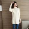 Korean Sweater Women Half Turtleneck Pullover Mid-length Knitted Sweater Women's Knitwear Solid Color Thick Jumper Sweater Autumn and Winter