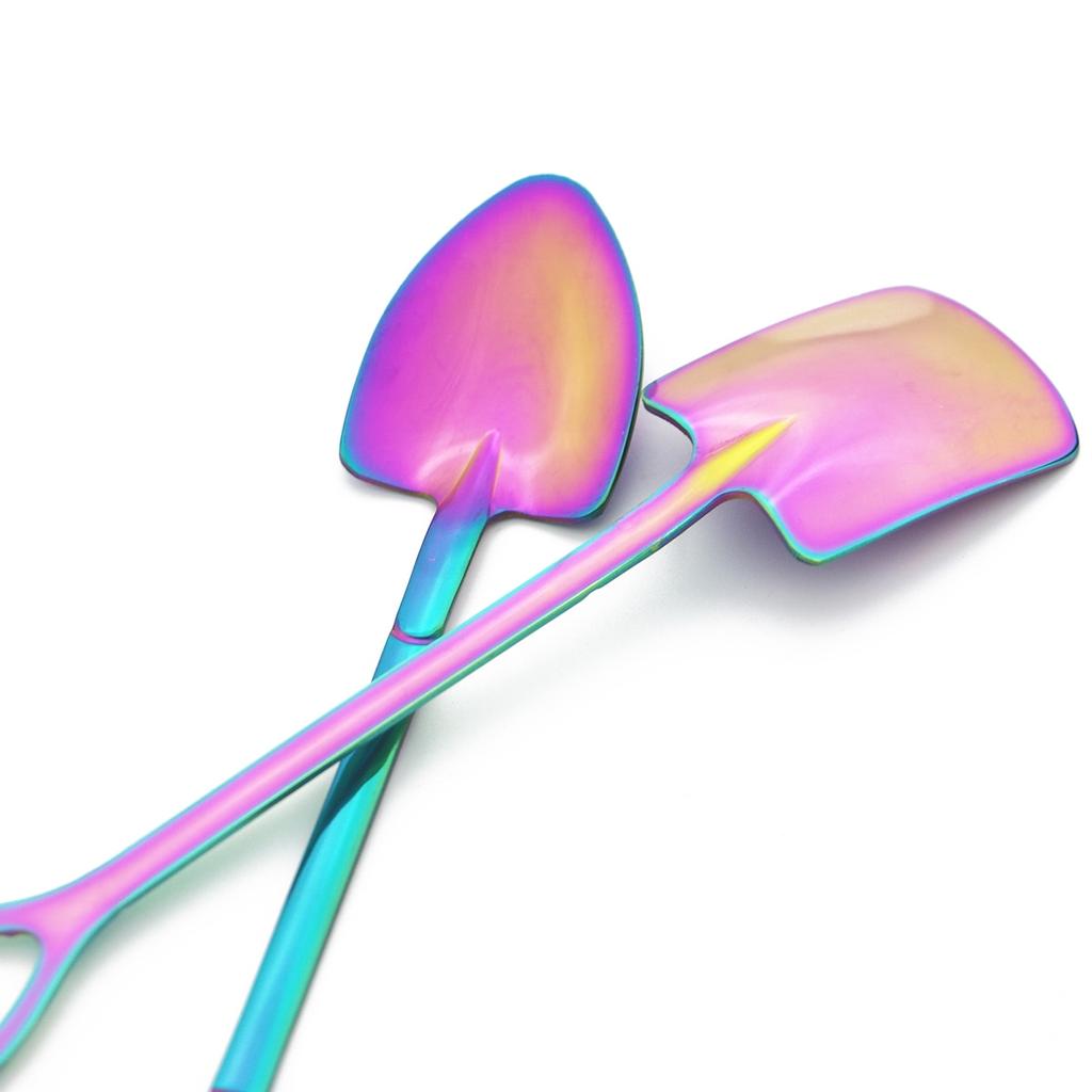 Креативный Радужный набор ложек из нержавеющей стали, ложка для перемешивания мороженого, инструмент для чая, десертная кофейная ложка, набор столовых приборов для вечеринки