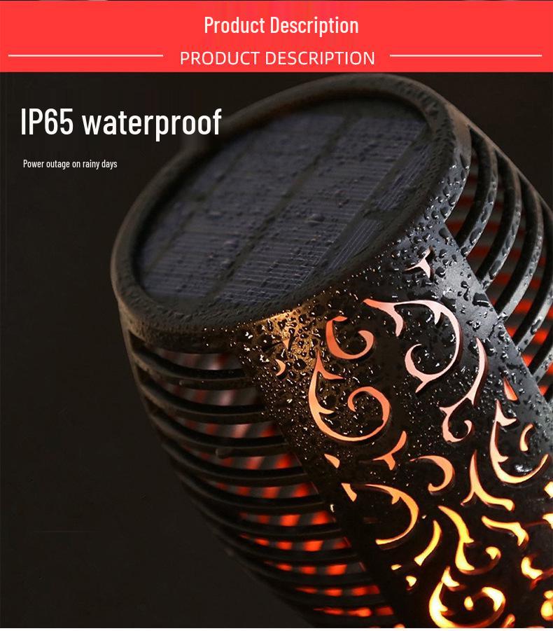 Solar 96LED Outdoor Flame Torch Light for Garden and Lawn