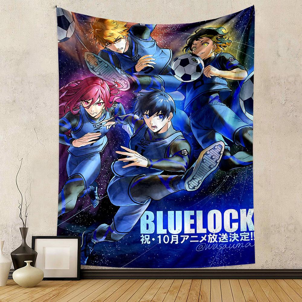 "Персонажи аниме Blue Lock играют в футбол" Узорчатый гобелен для домашнего декора, подходит для спальни и гостиной, подарок
