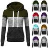 Women's Casual Fashion Color Block Long Sleeve Pullover Hoodies Sweatshirts