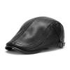 Autumn and winter hat universal American pu leather forward hat men's retro cap thermal beret