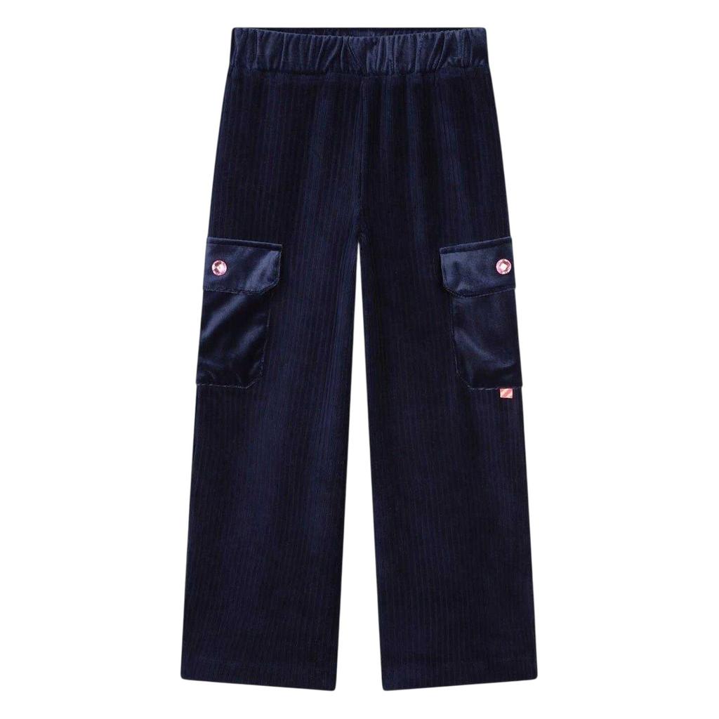 Billieblush Girls Velour Wide Leg Cargo Trousers