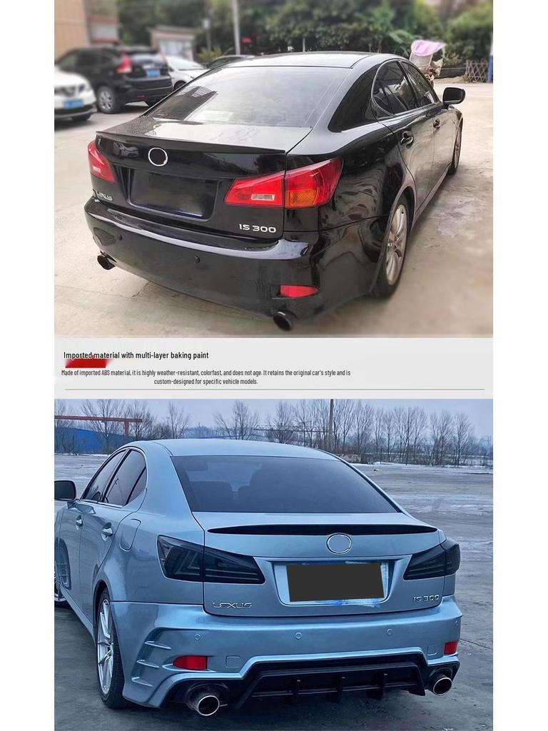 Compatible with 2006-2011 Lexus IS: rear wing, top wing, front splitter, spoiler, body kit, side skirts, rear lip, front lip.